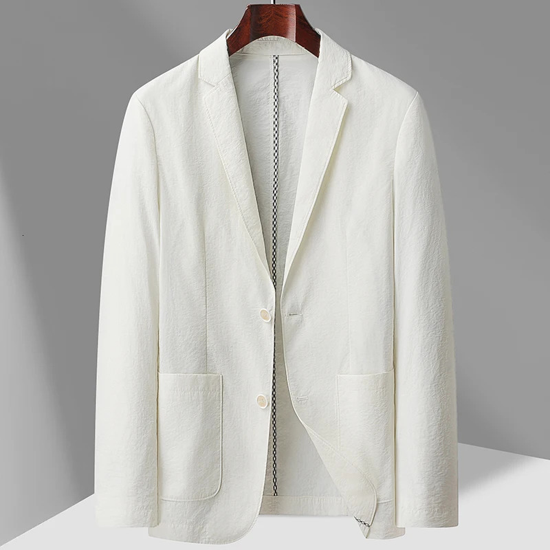 Summer thin suit mens jacket fashion handsome casual high-grade sense of light suit jacket single west sun-protective cl 260306