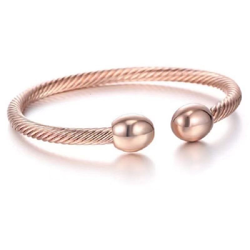 Luxury Brand Designer Jewelry Hot-Selling Open Magnetic Couple Bracelets European And American Metal Adjustable Jewelry Bracelets Threaded Jewelry Acc