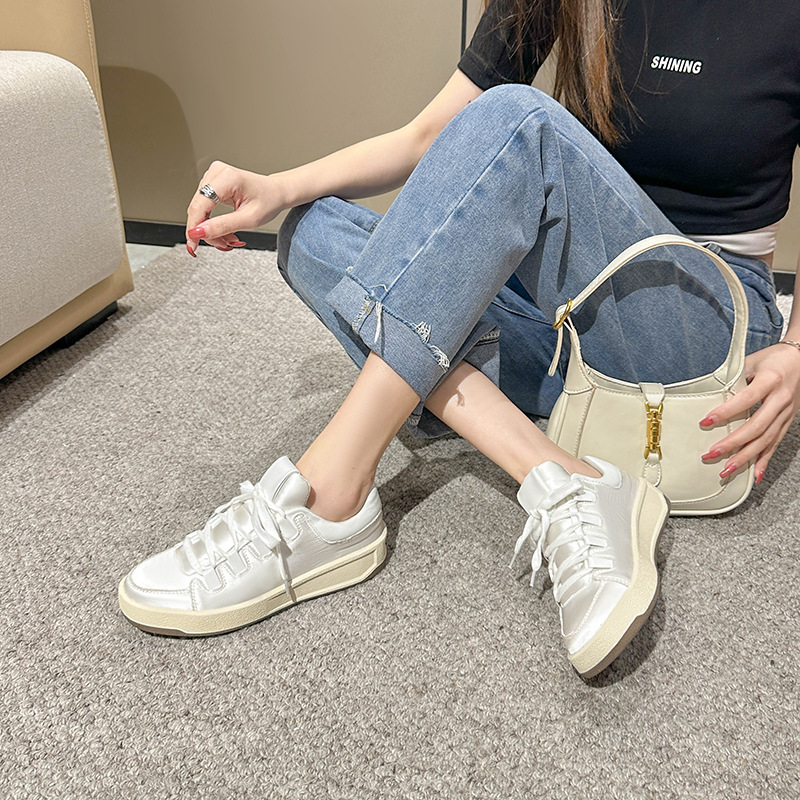 2026 Men's Women's Fashion Pink White Satin Retro Trainers, Vintage Sneakers with Chunky Sole Sizes 34-44
