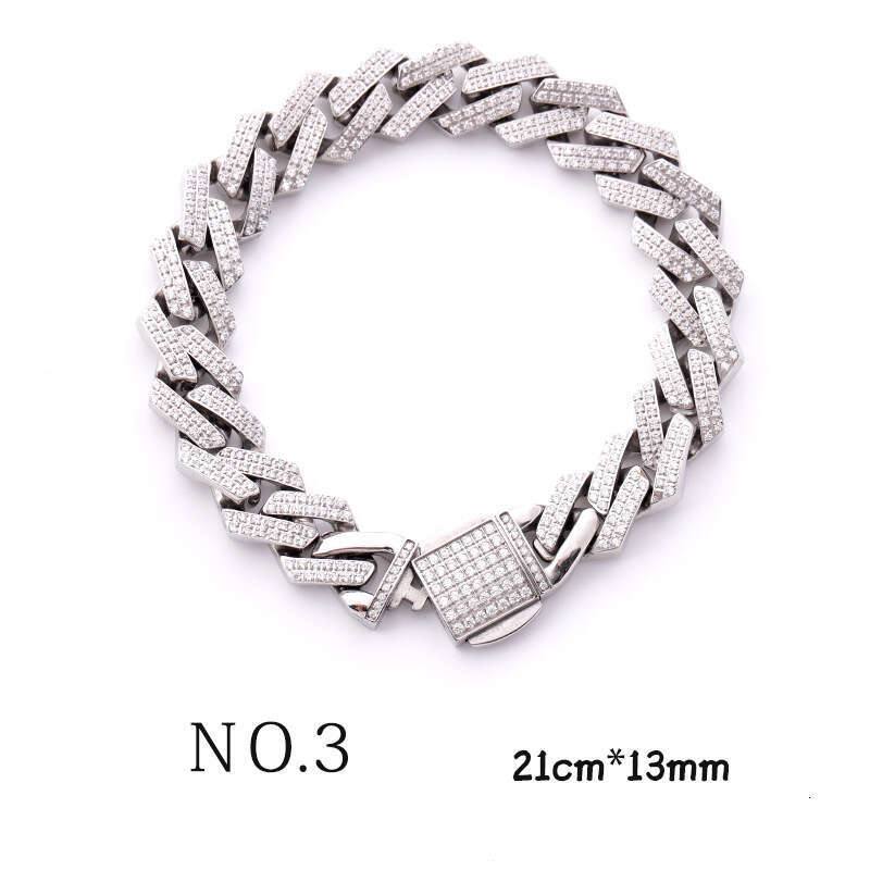 European and American alloy Cuban chain, full diamond, high-quality diamond-studded men's hip-hop style bracelet, cross-border bestseller launch