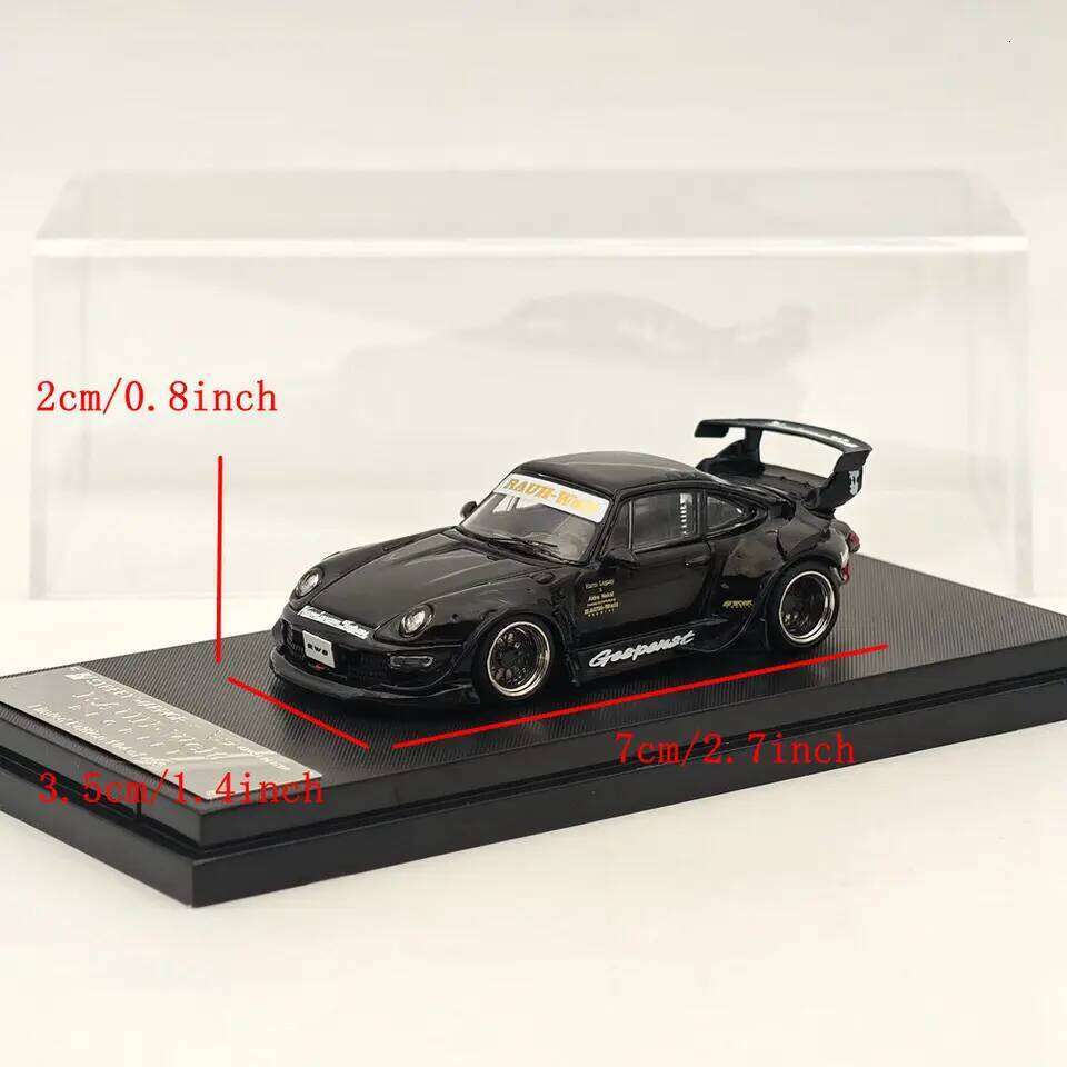 Street WARRIOR SW 1/64 for RWB 993 Black Sport Car Diecast vehicle toy models Collection Auto Gift Z260306