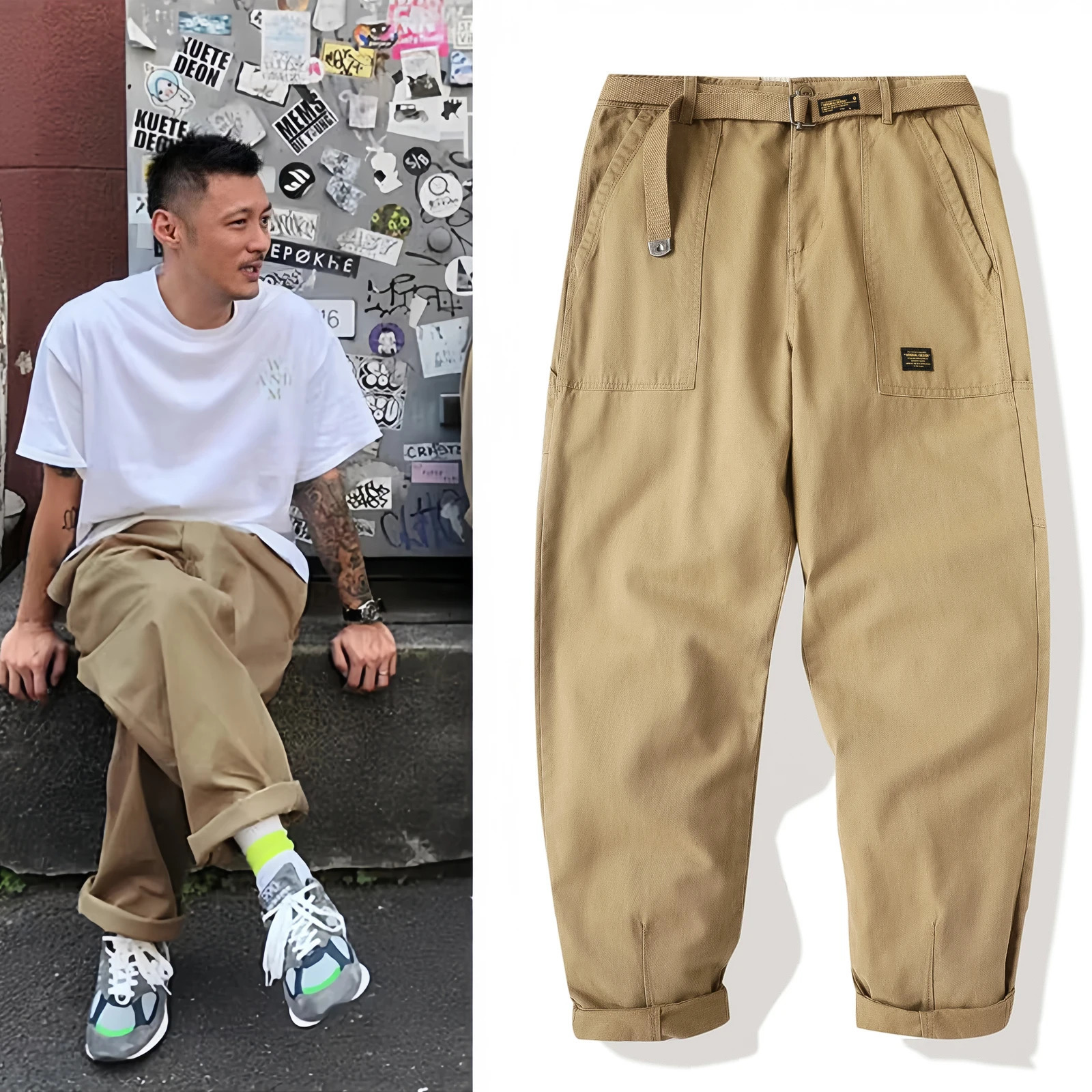 Yu Wenle Amekaji Trendy Versatile Workwear Pants Men American Retro Trousers Fashion Cargo Pants Man Straight Casual Baggy Pants 260304