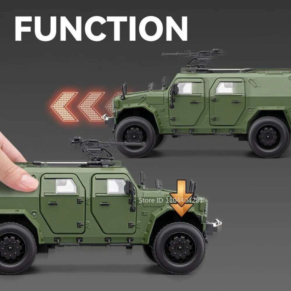 1:20 Dongfeng Mengshi Alloy Armored Vehicles Diecast Model Toys Car Doors Opened Sound Light Pull Back Cars Boys Festival Gifts Z260306