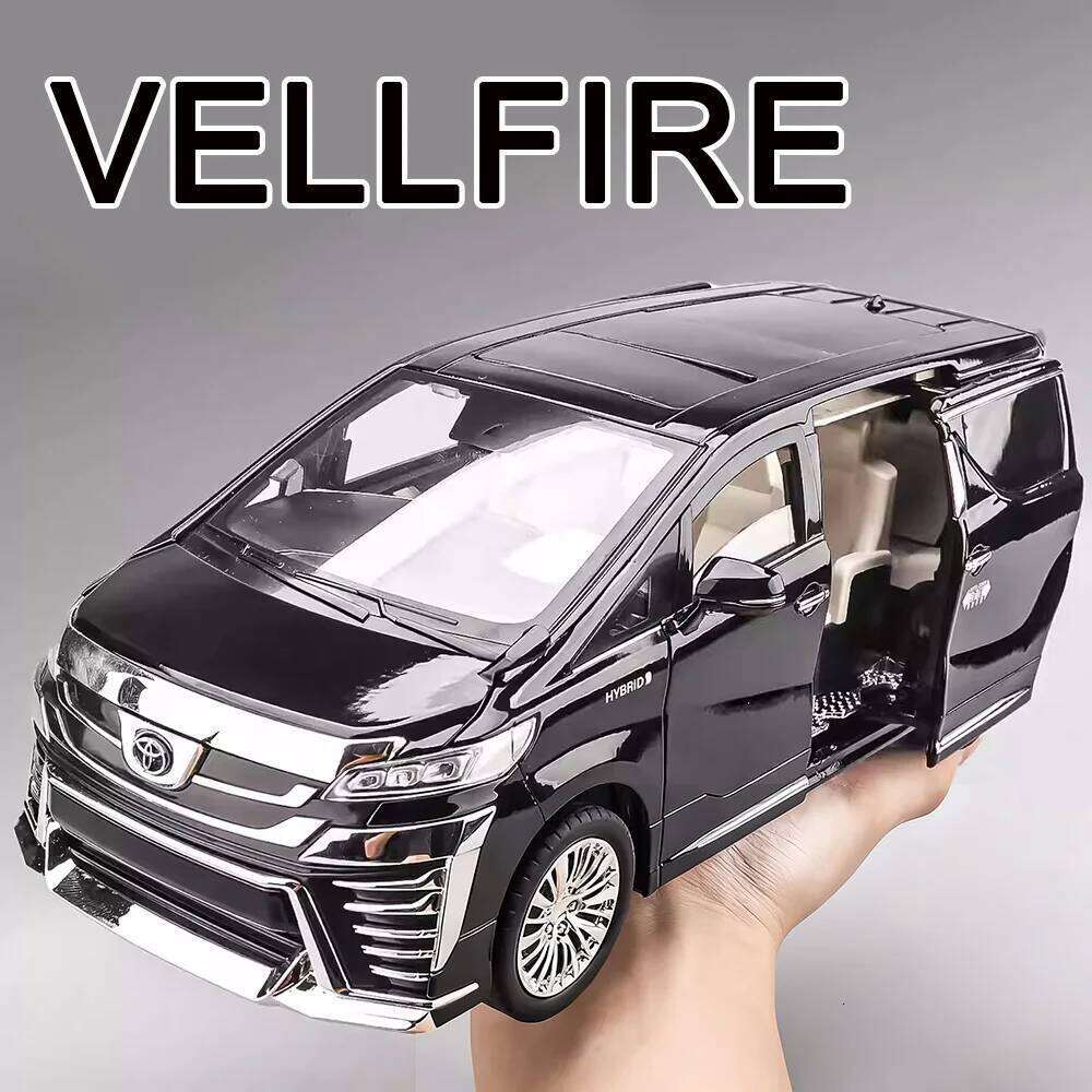 1:18 Vellfire LM300 Cars Models Alloy Diecast Toys 6 Doors Opened Miniature Vehicles Wheel Pull Back MPV Kids' Perfect Presents Z260306