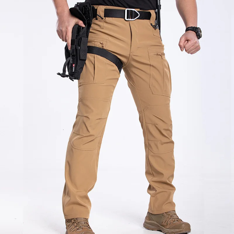 Mens Spring Autumn Tactical Pants Multi Pocket Outdoor Combat Trousers EU Size Waterproof Cargo Travel Sports Military Pants 260305