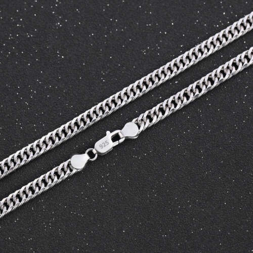 Jinrongxing Wholesale Mixed Batch Cross-Border Silver-Plated Jewelry Boutique Fashion Cuban Chain 10MM Full-Sided Necklace and 6MM