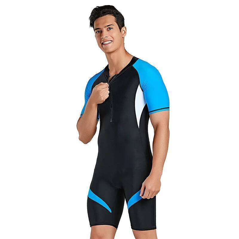 SBART Cross Border Men's European And American Diving Short Sleeved Snorkeling Suit Slimming Swimsuit Outdoor Equipment