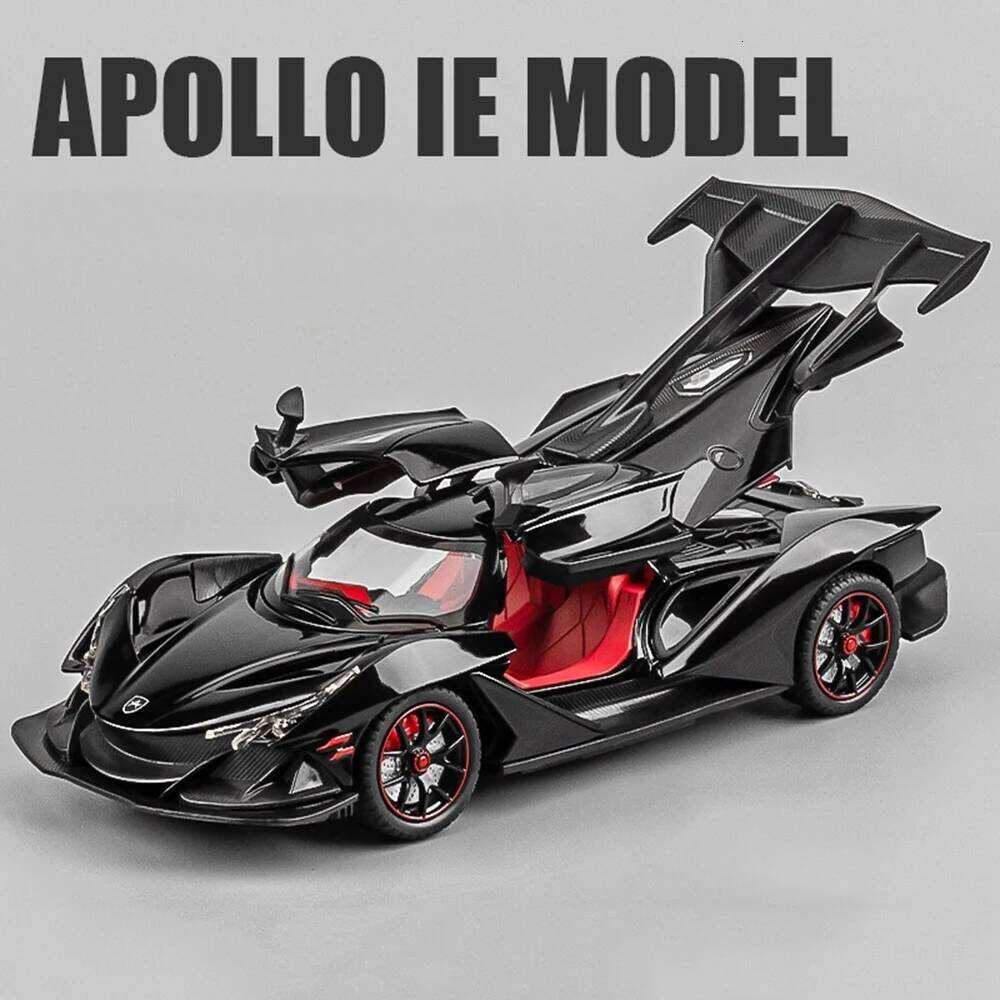 1:24 Apollo IE EVO Alloy Model Toy Diecast Car Doors Opened with Sound Light Pull Back Front Wheel Steering Sports Cars Boy Gift Z260306