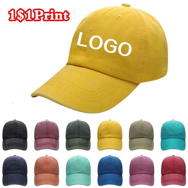 Customized baseball cap with printed logo, washed cotton duckbill cap, men's and women's personalized embroidered cultural hat Y260304