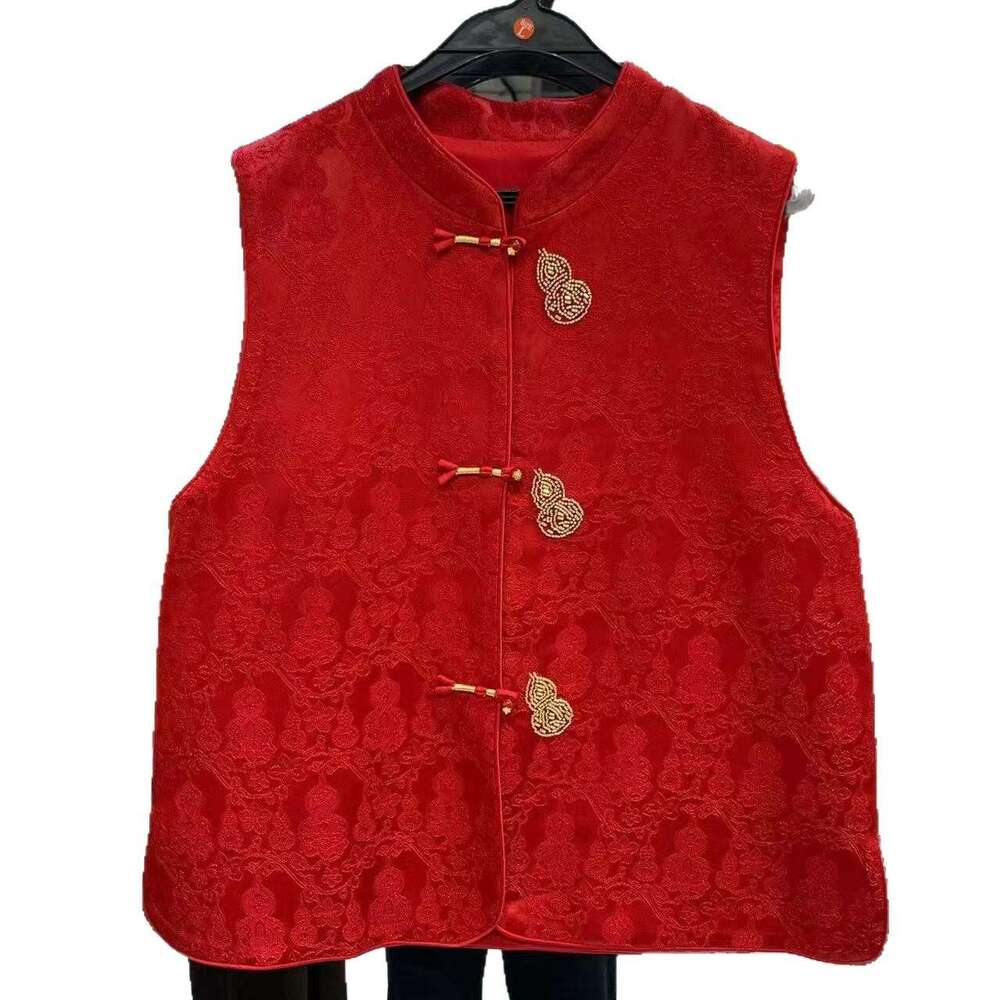 Mardi Hefxessdr Big Red Small Gourd Vest New Faion Slimming National Women's Topwear Chinese style