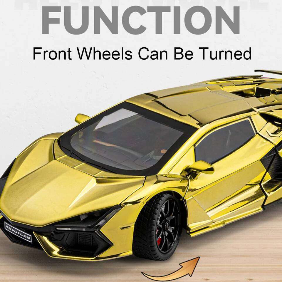 1:24 Scale REVUELTO Miniature Model Toy Sports Cars Alloy Diecast Supercars Sound Light Doors Opened Pull Back for Kids Gifts Z260306