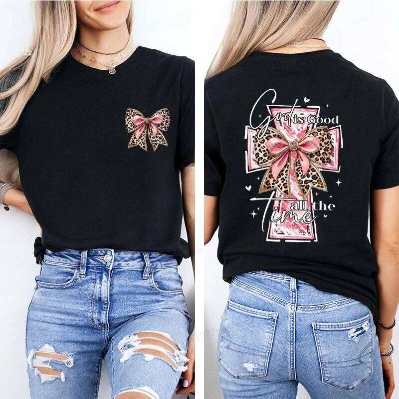 God Is Good All The Time Trend Women Fashion Clothing Graphic T-shirts Clothes Boho Christian Bible Verse Print Shirt Casual Tee XJ260306 XJ260306