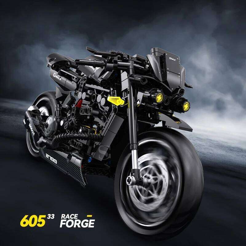 1:8 Motorcycle Building Blocks Sets Racing Retro Motorbike Racer Bricks Technical STEM Toys Christmas Gifts for Boys Kid Adult C260306