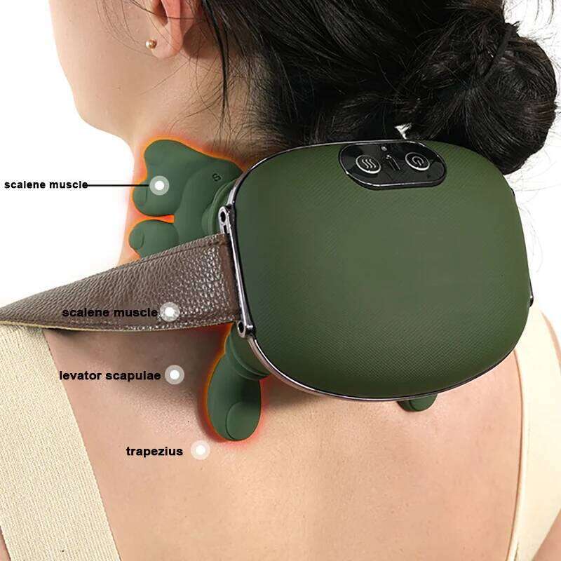 Brushless motor button biomimetic palm neck massager with 3 strength and 2 levels of hot compress 26Y0307