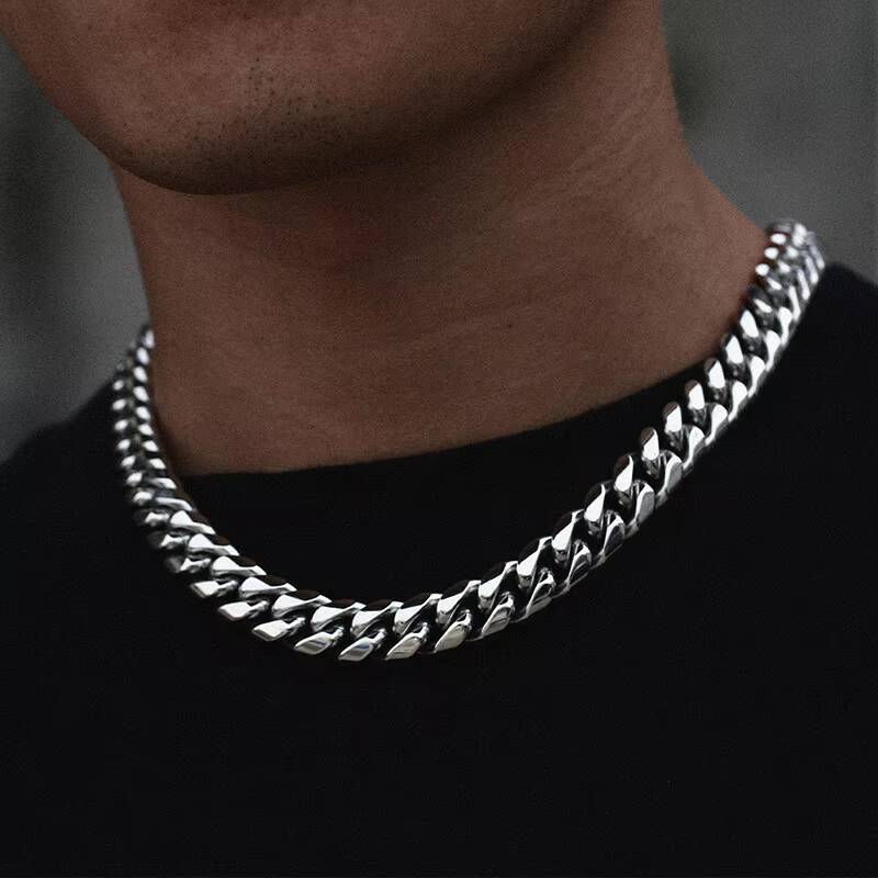 Wholesale Fashion Jewelry Hip Hop Moissanite/Zircon Cuban Link Chain Necklace for Men