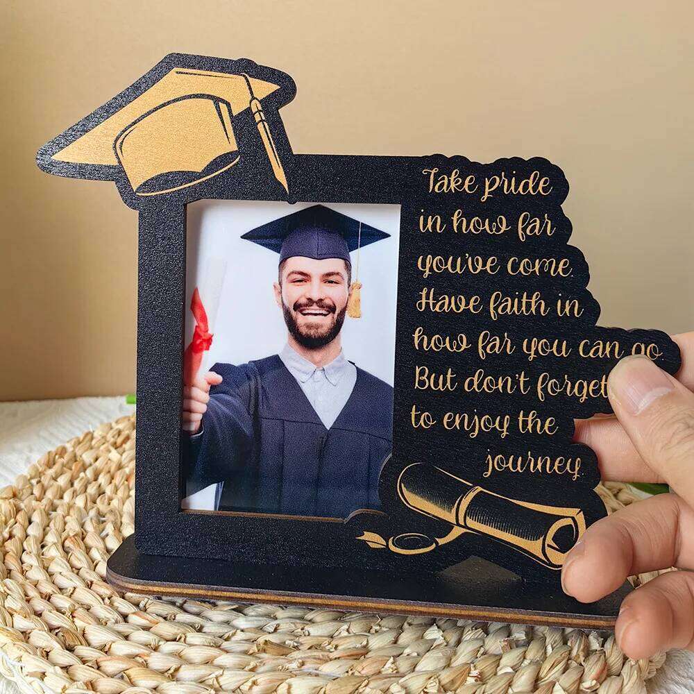 Wooden DIY Gift Picture Display Photo Frame for Graduation Party Class Desktop Stand Decora H260306