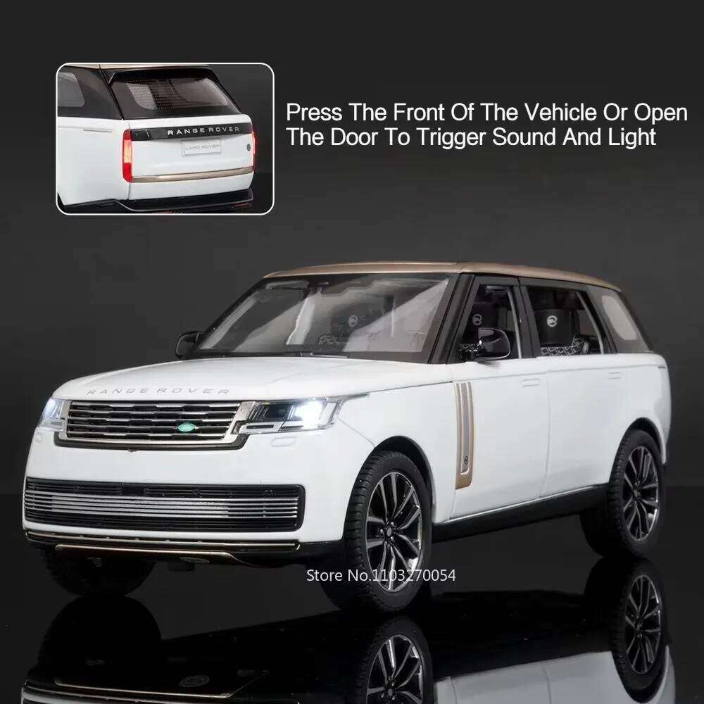 1:24 Land Range Rover SV 2022 Defender Alloy Model Diecast Toys Car Doors Opened Sound Light Pull Back Cars Adult Boy Gift Z260306