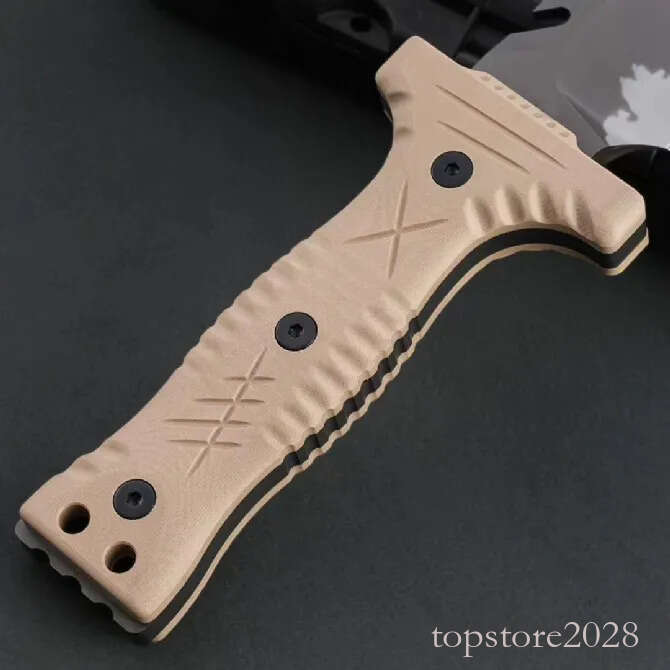 High End M22 Survival Straight Knife Z-wear Titanium Coating Full pocket knife Tang Sand G10 Handle Outdoor Tactical Fixed Blade Knives with Leather K