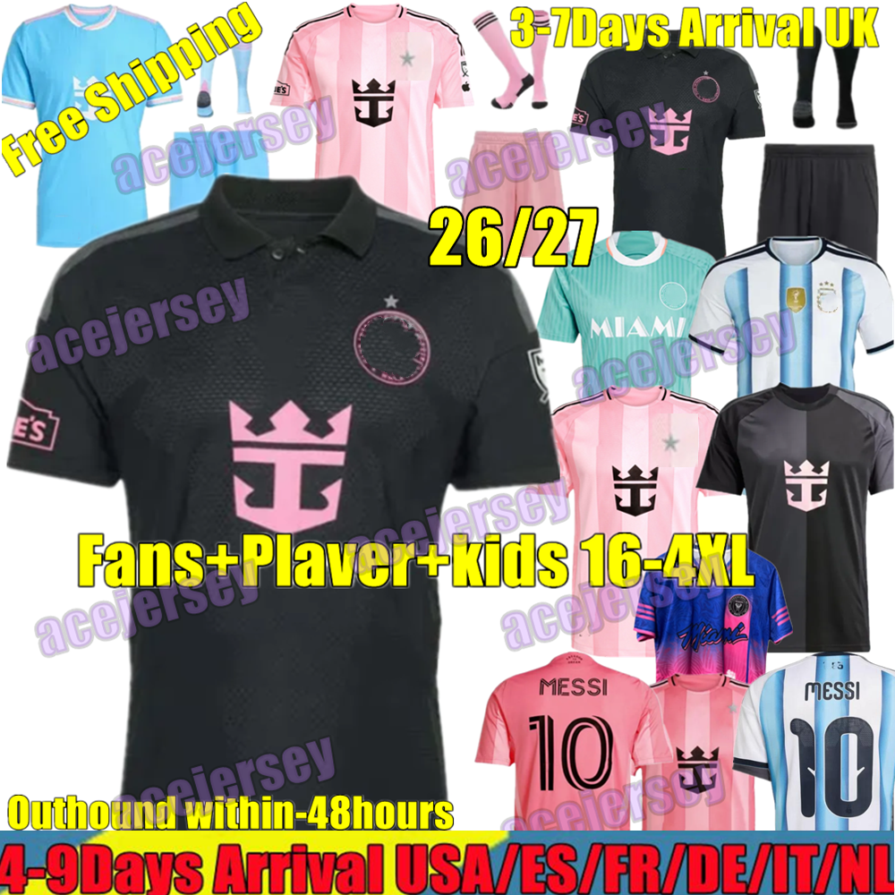 4XL 25 26 27 Inters Miamis Soccer Jerseys Miamis MESSI SUAREZ ArgentinaS 2025 2026 Football Shirt Martinez FC CARRANZA JALVAREZ men kids Kit 2026 2027 Miamis Jerseys