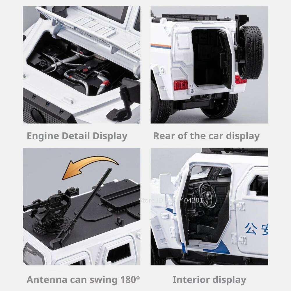 1:32 Dongfeng Mengshi Sabertooth Toys Car Alloy Diecast Model Trailer Hook Extendable Sound Light Pull Back Armored Vehices Gift Z260306