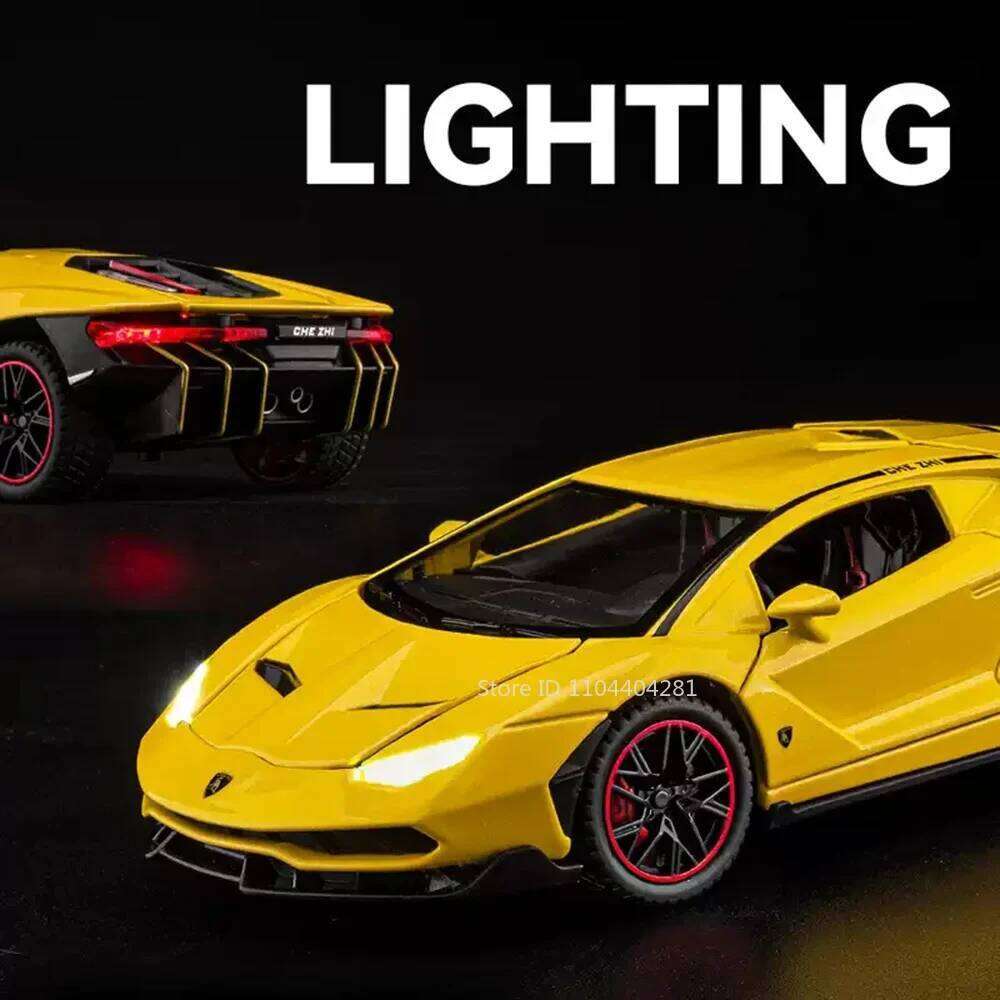 1:24 Lambor LP770-4 SVJ63 Model Toys Alloy Diecast Car Doors Opened Sound Light Pull Back Vehices Collect Simulation Models Gift Z260306