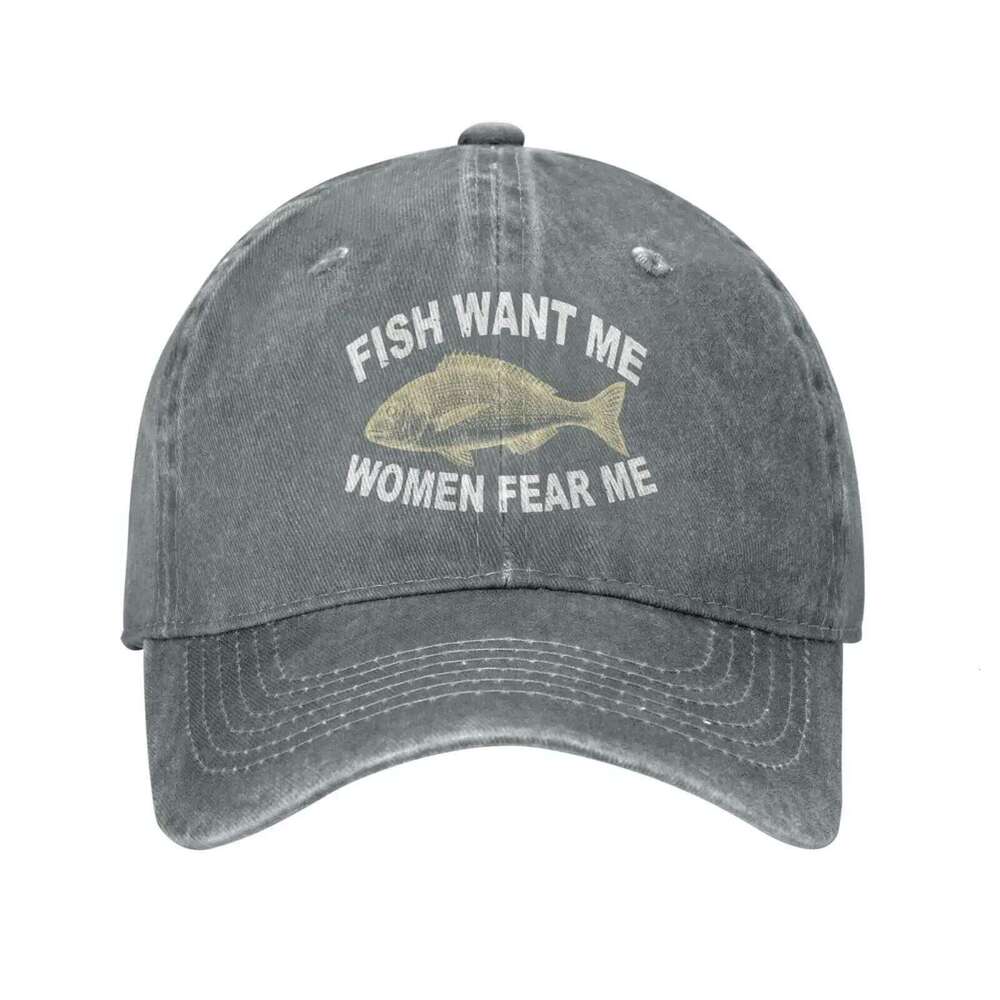 Want Fishes Fear Me Hat for Women Baseball Graphic Cap Y260304