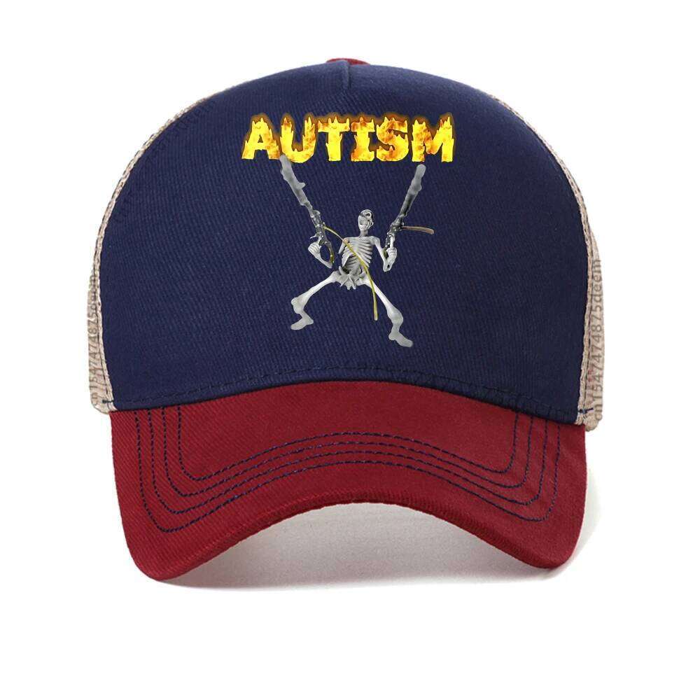 Autism Meme baseball cap Funny Humor Introvert Gift Awareness Neurodivergent caps Men Women Summer snapback hat mesh sun hats Y260304