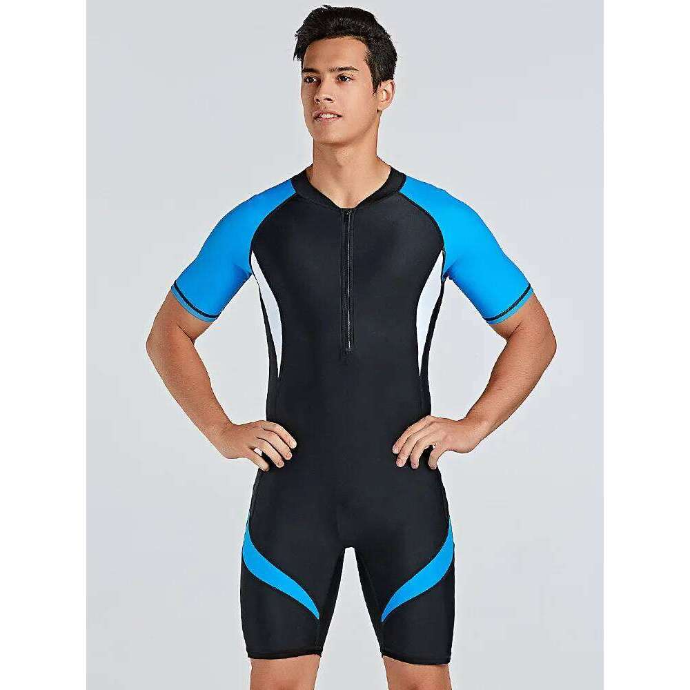 SBART Cross Border Men's European And American Diving Short Sleeved Snorkeling Suit Slimming Swimsuit Outdoor Equipment
