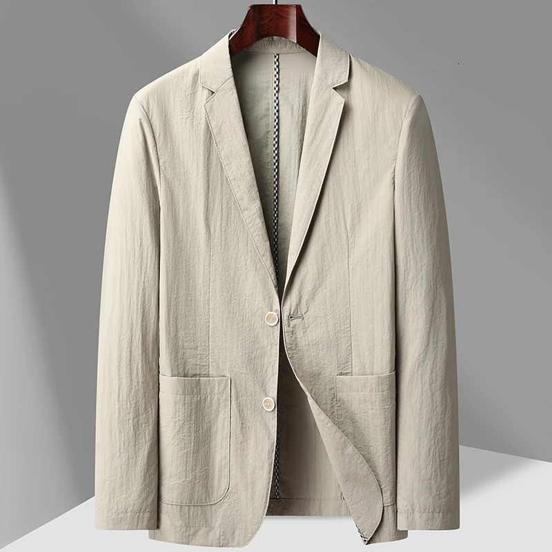 Summer thin suit mens jacket fashion handsome casual high-grade sense of light suit jacket single west sun-protective cl 260306