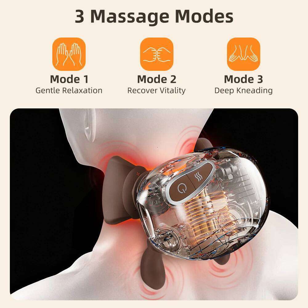 4D Bionic Finger Shoulder Massager Wireless Cervical Hot Compress Trapezius Kneading Massage Shawl Neck masajeador 26Y0307