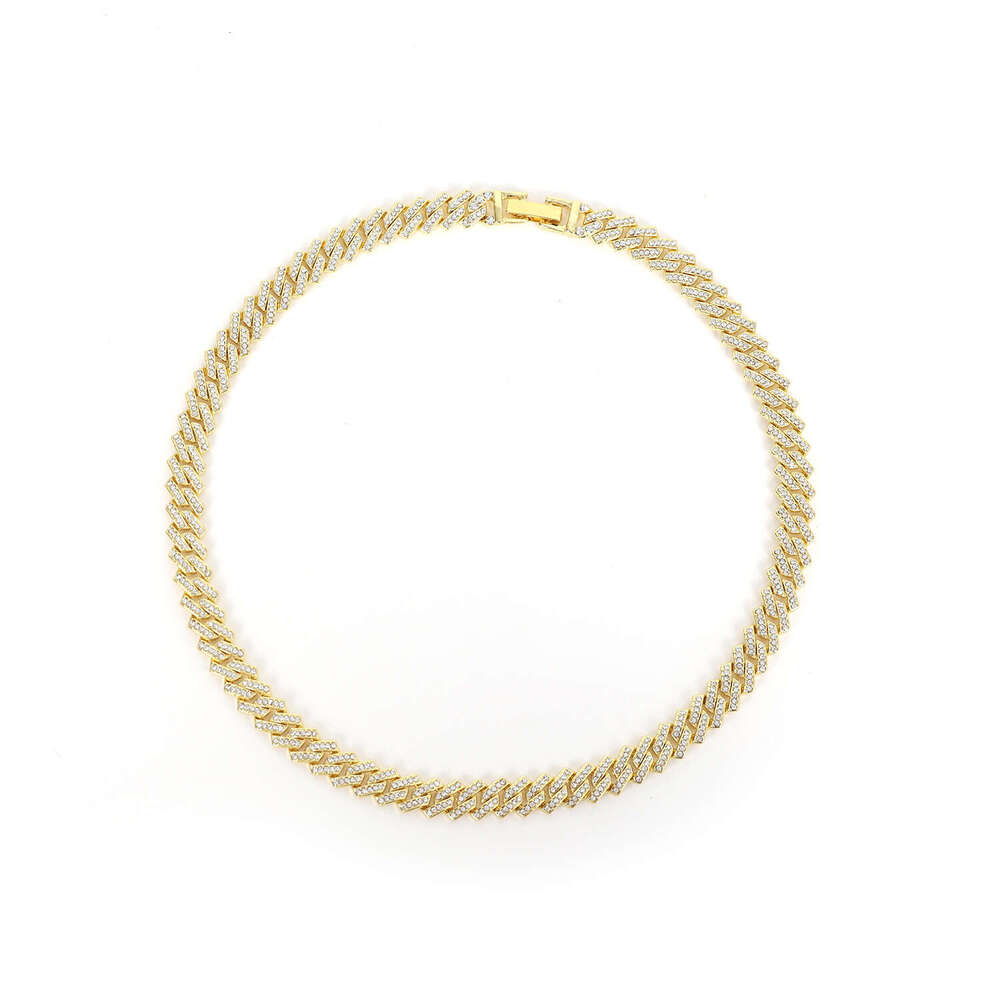 Source Manufacturer High-Quality Cuban Chain 10MM Full Diamond Clasp Hip-Hop Necklace Jewelry