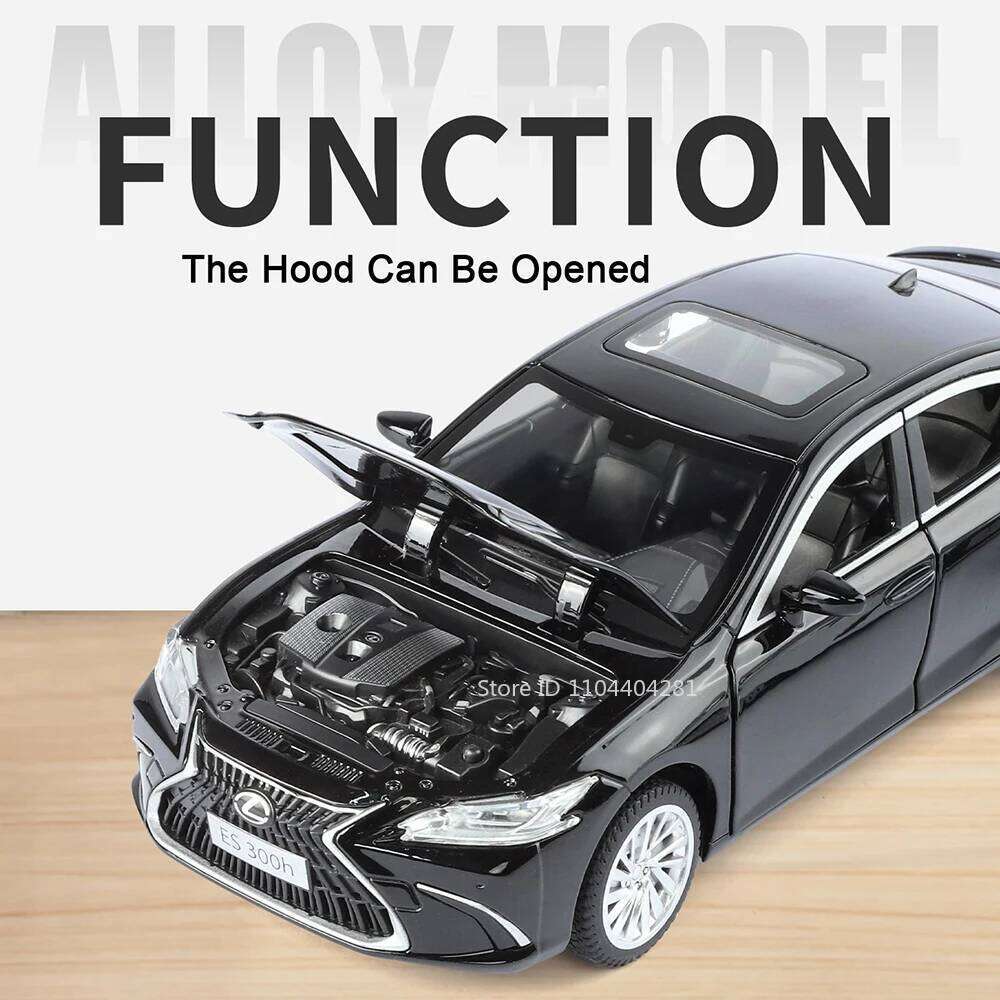1:24 ES300H LX570 Miniature Model Toy Diecast Alloy Car Shock Absorption Exquisite Models Sound Light Pull Back Cars Decoration Z260307