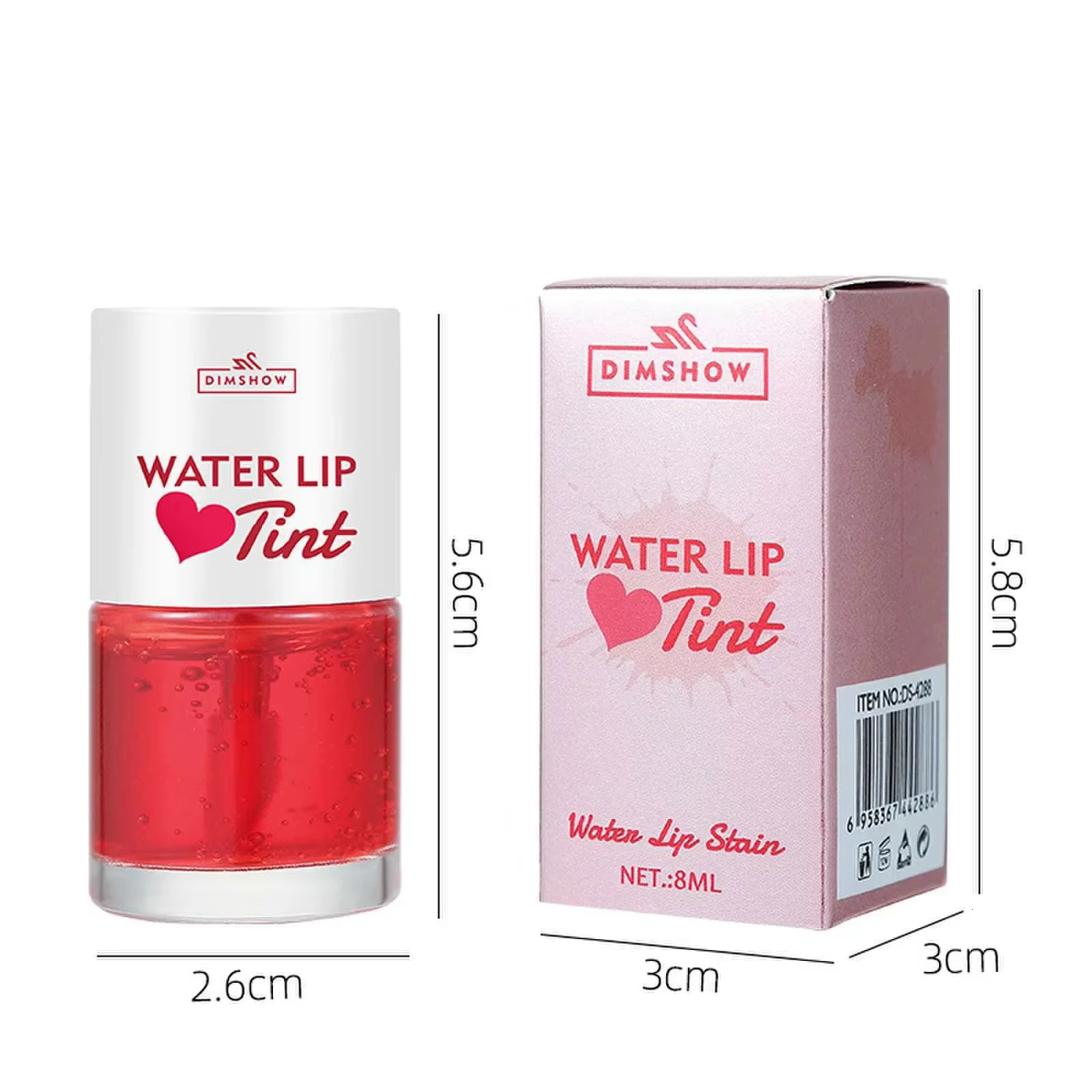 Tint Dyeing Liquid Lipstick and Blush 2 in 1 Waterproof Mirror Lip Gloss Water Lip Tint Non-sticky Lip Eye Cheek Makeup Cosmetic 260304