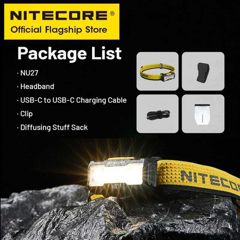NITECORE NU27 56g Trail Running Headlight Lightweight Warm Light Neutral/Cool White Light LED Headlamp 600 Lumens USB-C Recharge H260307