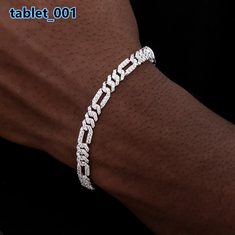 Hip Hop Jewelry Mens 6mm-20mm 14K 18K Gold Plated 925 Sterling Silver VVS Moissanite Diamond Iced Out Cuban Link Chain Bracelet