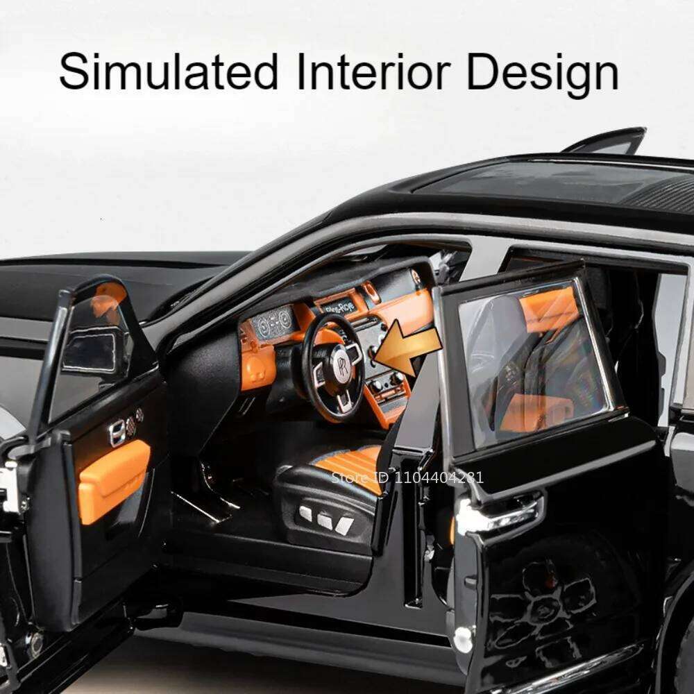 1:20 Rolls Royce Cullinan Alloy Diecast Motor Home Model Toys Car Doors Opened Sound Light Pull Back Vehices Kid's Birthday Gift Z260306
