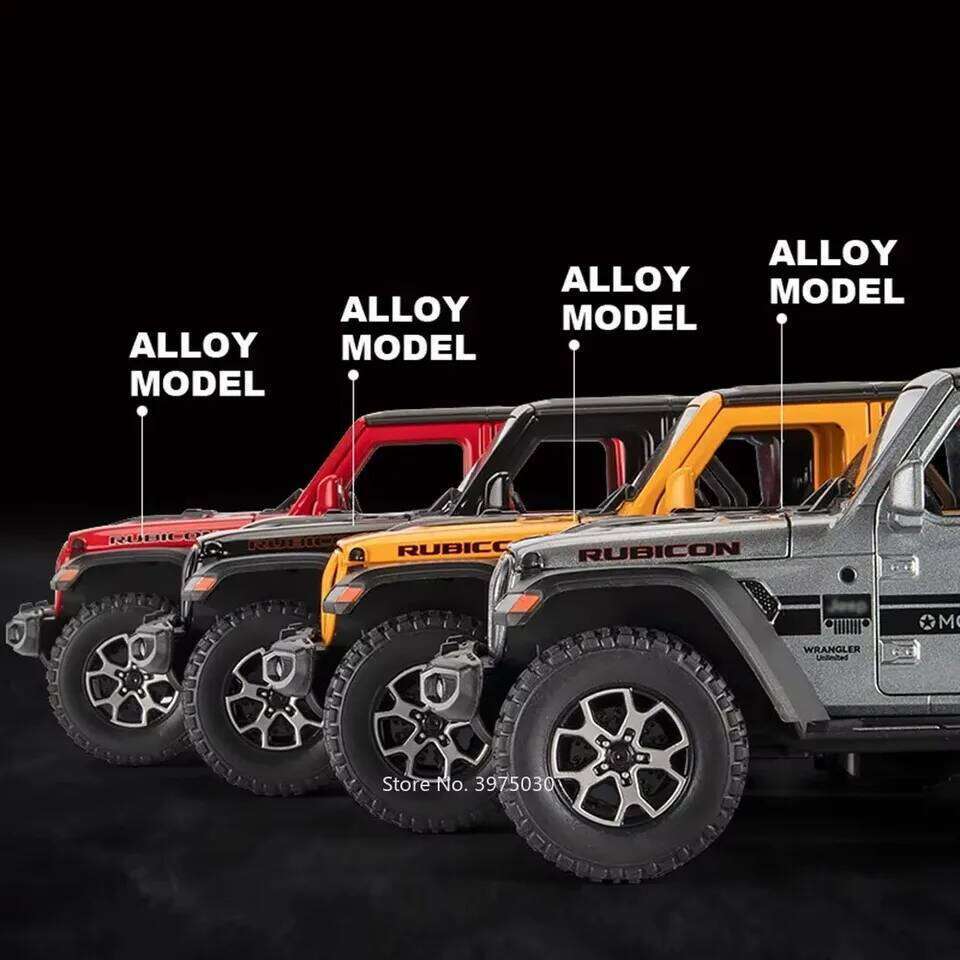 1:22 Wrangler Rubicon Suzuki Hustler Alloy Toys Diecast Model Car Doors Opened Sound Light Pull Back Vehice Friend Birthday Gift Z260306