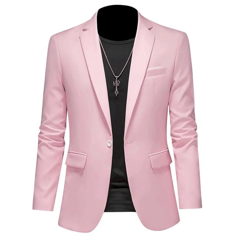 Plus Size 6XL-M Spring Men Solid Suit Jackets Casual Business Formal Blazer Jacket Fashion Mens Formal Wedding Party Blazers 260306