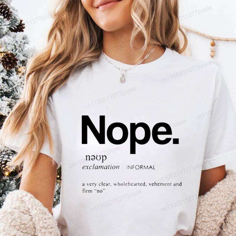 Printed Trend Women Fashion Graphic T-shirts Clothes Nope Letters Print Female Shirts Lady Casual Tee Clothing XJ260306