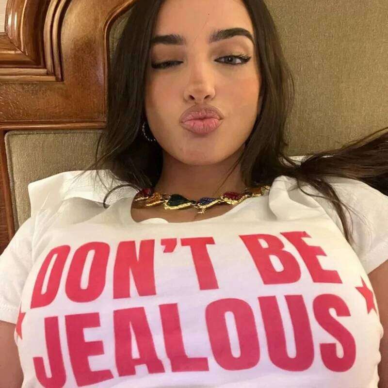 Y2k Aesthetic Letter Printed T Shirt Women 2000s Vintage Punk Gothic Crop Tops Summer Short Sleeve Slim Baby Tees Streetwear XJ260306 XJ260306