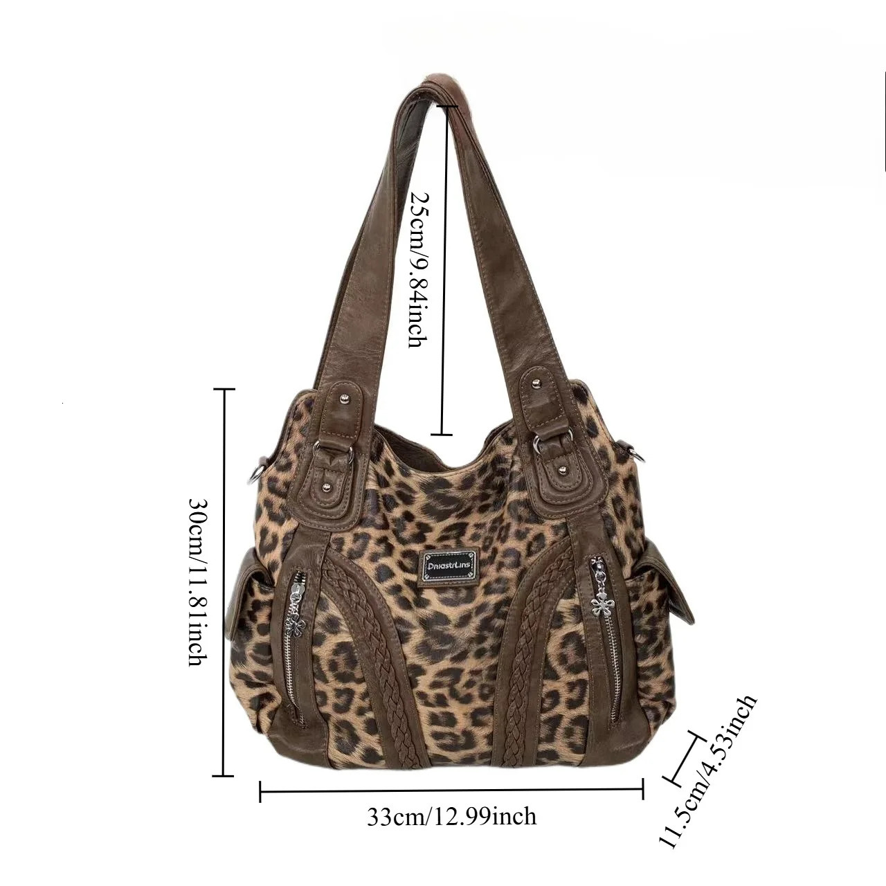 Y2K Melad Leopard Pattern Street Ladies Shoulder Bag with Large Capacity Multiple Separations Personalized Crossbody Bag 260303