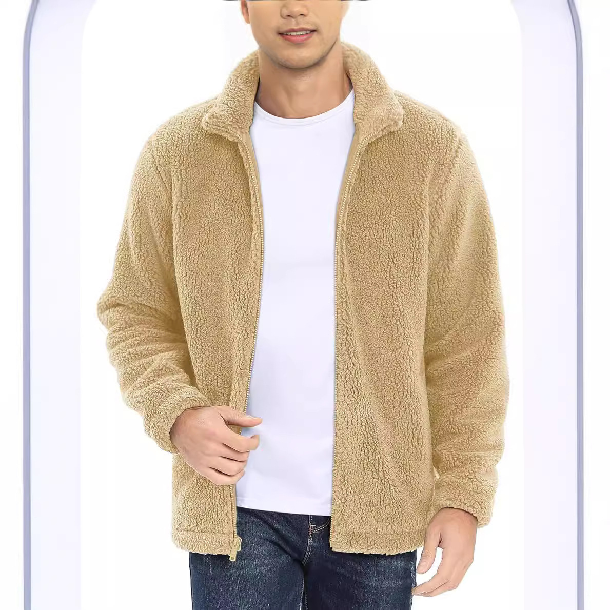 MAGCOMSEN Winter Mens Hoodies Zip Up Fuzzy Sherpa Lined Fleece Hooded Sweatshirt 2 Pockets Warm Heavy Thick Jacket 251205