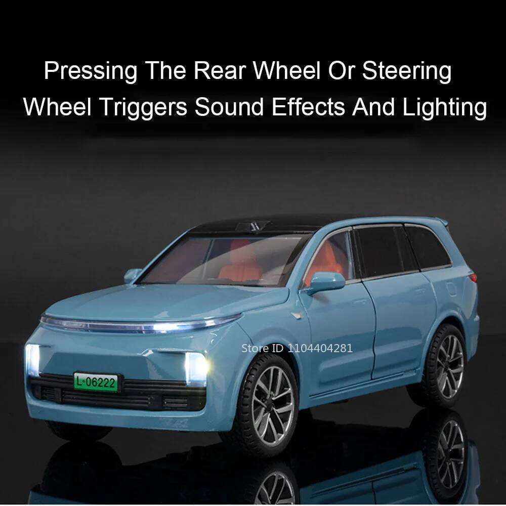 1:24 LEADINGIDEAL L9 Alloy Sailux AITO M9 Diecast Model Toy Car 6 Doors Opened Sound Light Pull Back Vehice Collect Fashion Gift Z260307