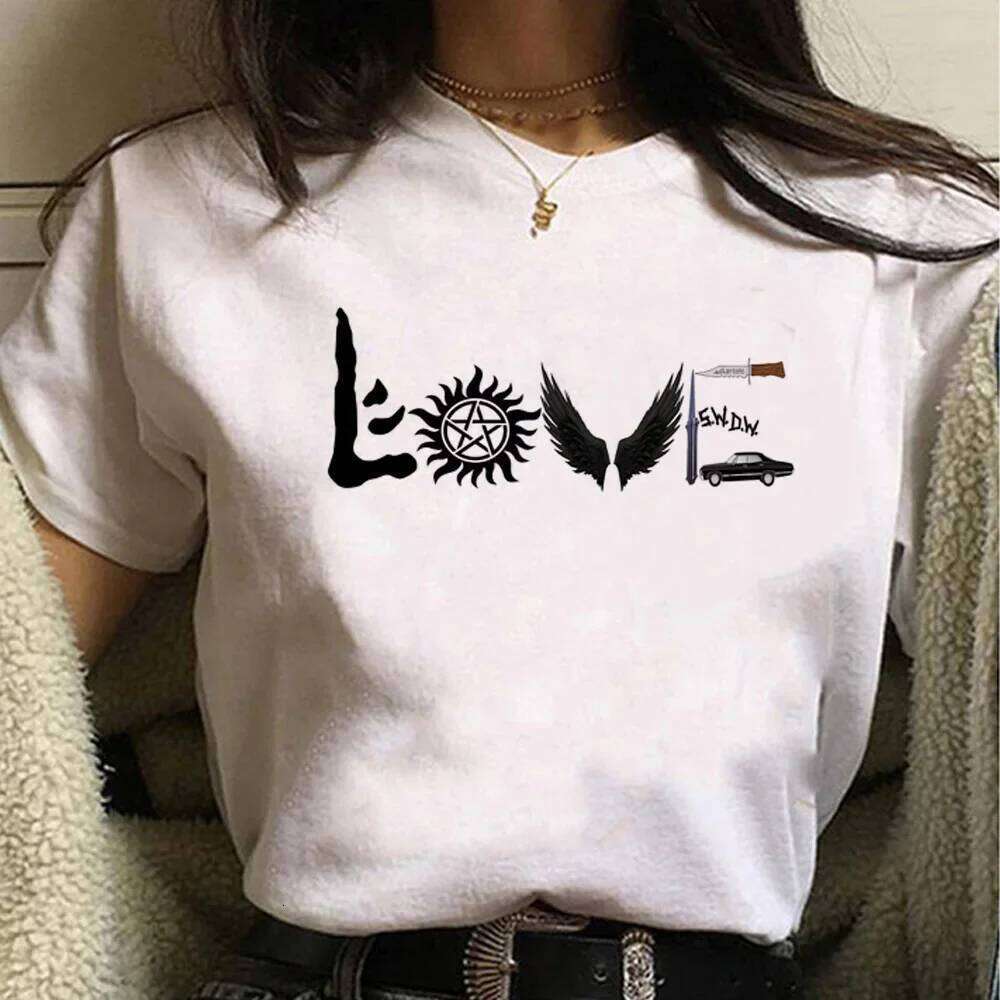 Supernatural tshirt manga Tee girl 2000s clothing women clothes y2k top body my choice XJ260306
