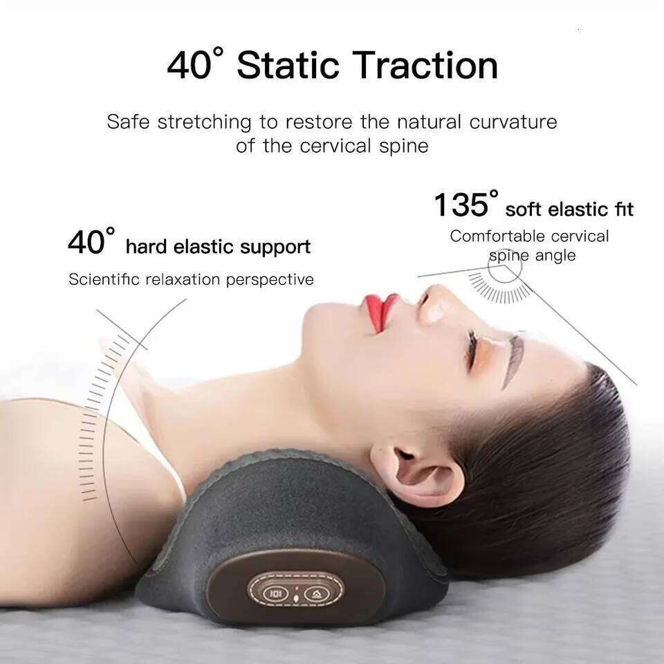 Pillow Heating Vibration Neck Massage Protect Cervical Spine Help Solve Sleep Problems 26Y0307