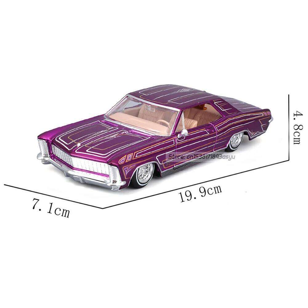 Maisto 1:26 1965 BUICK RIVIERA Purple alloy car model handicraft decoration collection toy tool gift die-casting Z260307