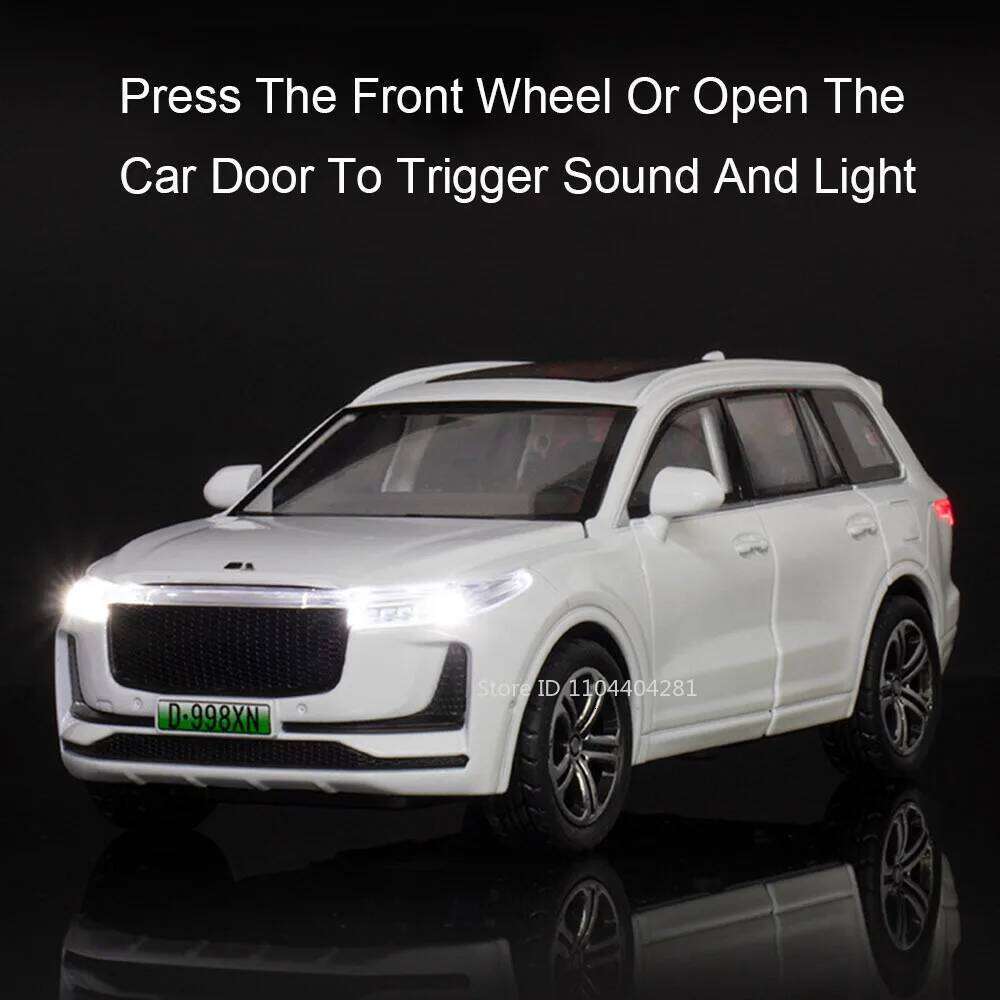 1:32 LEADINGIDEAL ONE NIO ES8 Cars Toys Alloy Diecast Models Doors Opened Sound Light Pull Back New Energy Vehicles Kids Present Z260306