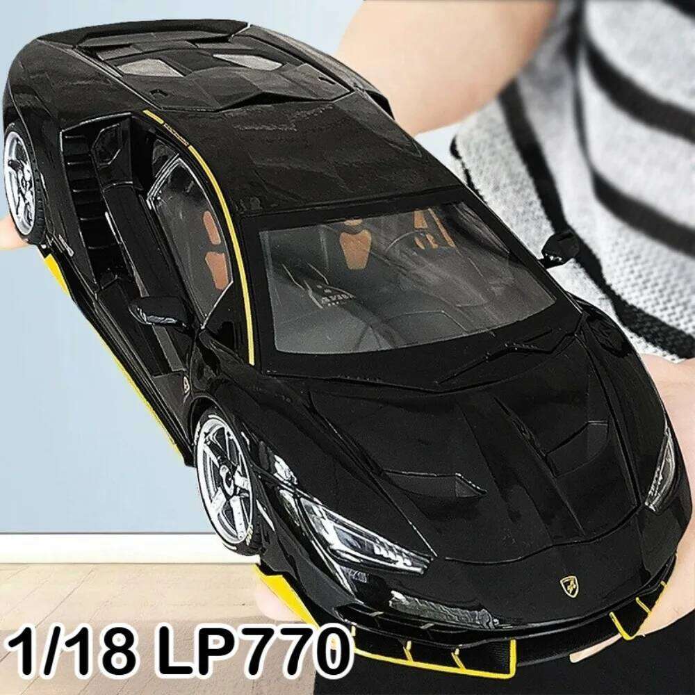1:18 Lambor LP770 ONE Alloy Sports Car Diecast Model Toys Sound Light Pull Back Doors Opened Vehices for Adult Boy Birthday Gift Z260306