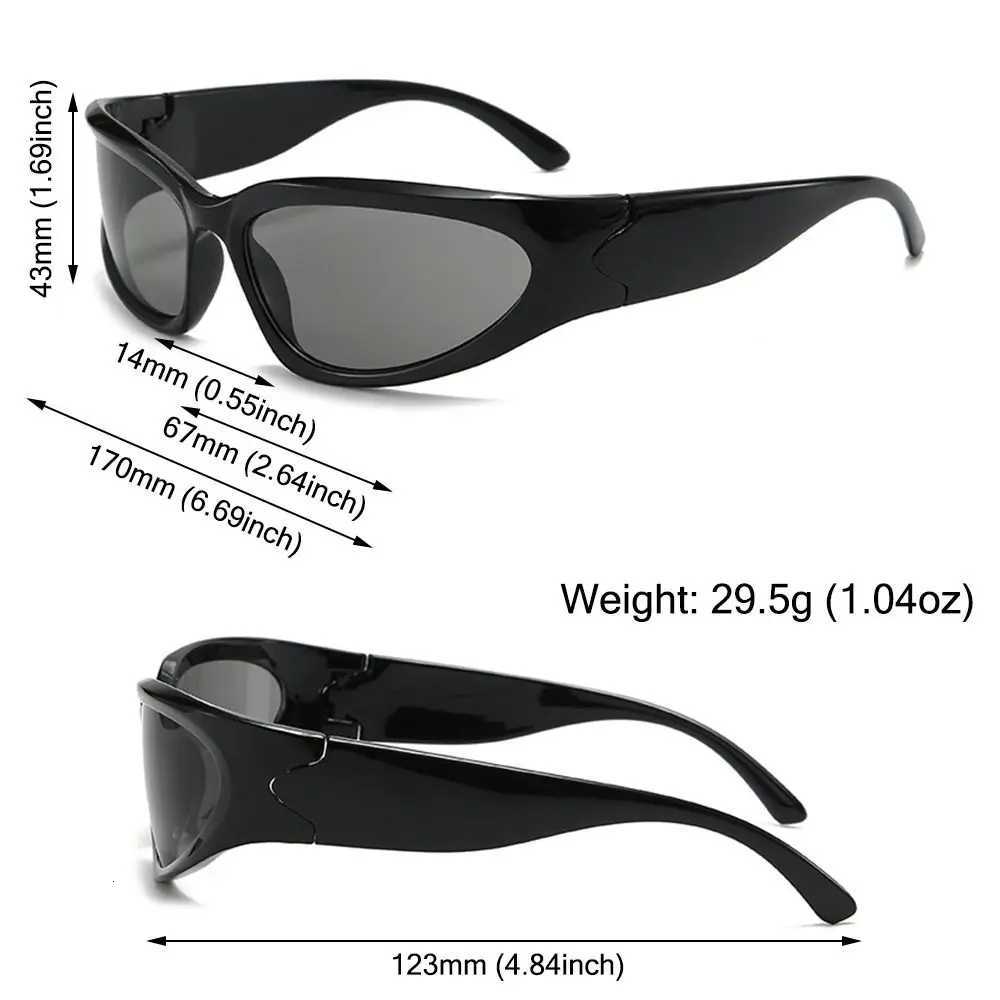 Trendy Y2K Cycling Sunglasses Millennium UV Protection Sports Shades Outdoor Street Shooting Eyewear for Women Men S260304