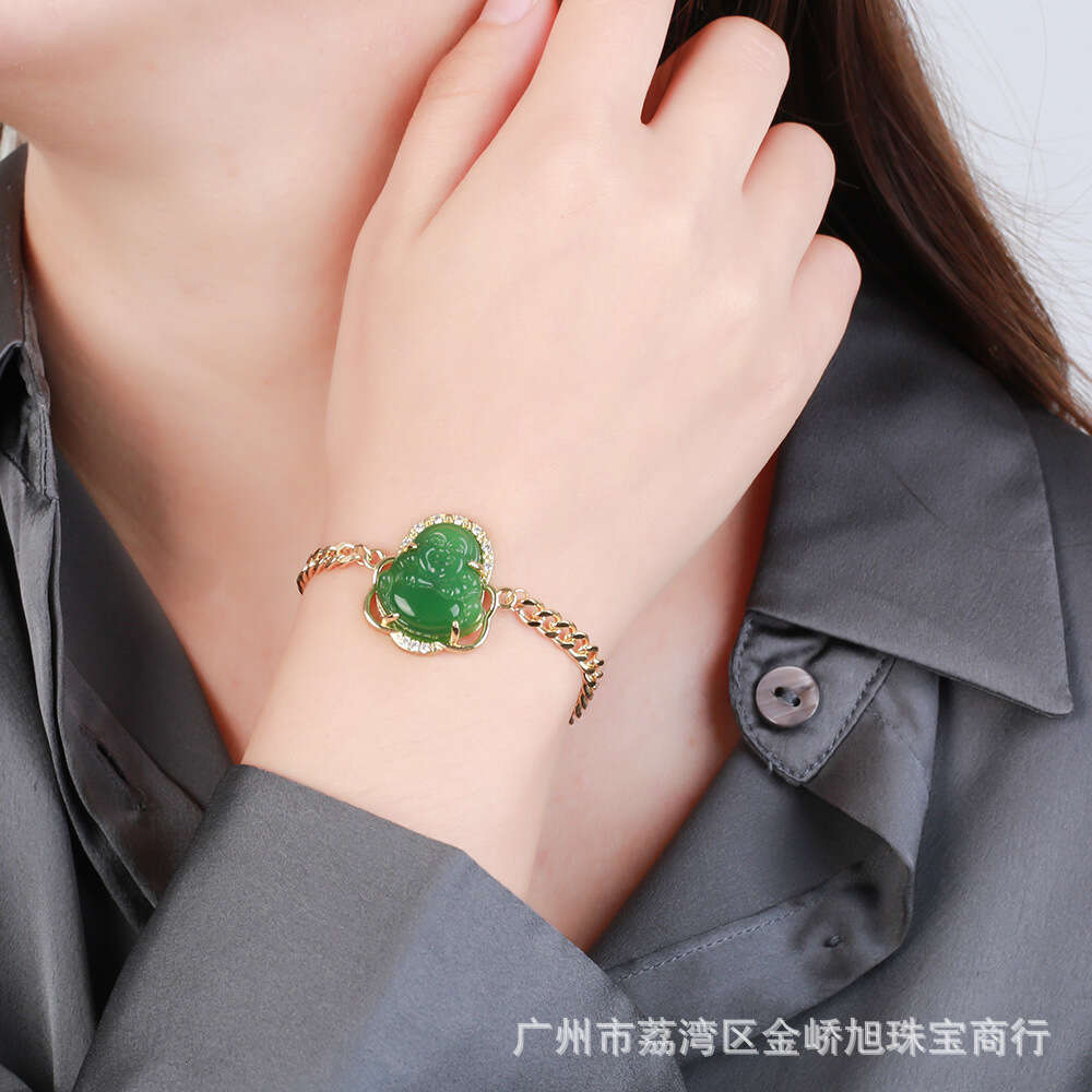 Stainless Steel Religious Maitreya Buddha Bracelet, Best-Selling in Europe America, High-Quality Personalized Cuban Chain for Men and Women, Wholesale